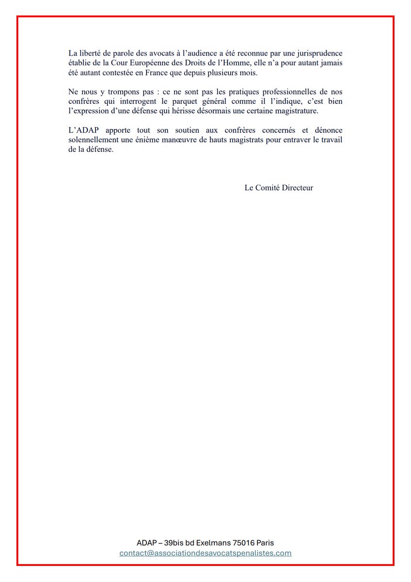 Association des Avocats Pénalistes tweet media