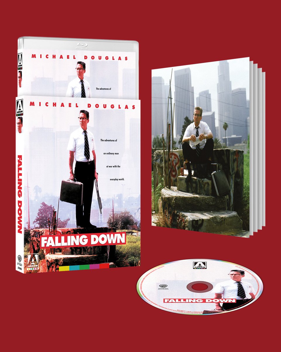 disc_connected's tweet photo. ***ANNOUNCEMENT***

Coming on July 19th in the UK and July 20th in North America on #4K and separate Blu-ray from @ArrowFilmsVideo: #FallingDown (1993)!

A TALE OF URBAN REALITY

In 1993, director Joel Schumacher (Flatliners) delivered one of the most provocative studio thrillers of the decade with Falling Down, a darkly comic, razor-sharp portrait of modern urban frustration starring Michael Douglas and Robert Duvall at their very best.

On a sweltering Los Angeles morning, a man known only as "D-Fens" (Douglas) abandons his car in a gridlocked traffic jam and sets off across the city on foot. He just wants to go home, but his path is marred by increasing everyday irritations that escalate into explosive confrontations, leaving a trail of violence in his wake. Trying to piece together these events is veteran cop Prendergast (Duvall), whose quiet final day before retirement becomes a chaotic hunt for a dangerous man on the edge. As the paths of these two very different men converge, the question of whether D-Fens is a victim of an oppressive society, or a man showing his true colors becomes unavoidable.

Shocking, darkly funny, and eerily prescient, Falling Down remains one of the most unforgettable portraits of rage in modern American cinema. Now restored in stunning 4K, this controversial cult classic looks sharper and hits harder than ever before.

Product Features

4K ULTRA HD LIMITED EDITION CONTENTS

Brand new 4K restoration by Arrow Films approved by cinematographer Andrzej Bartkowiak
4K UHD (2160p) Blu-ray presentation in Dolby Vision (HDR10 compatible)
Newly restored original lossless stereo 2.0 and DTS-HD MA 4.0 surround audio
Optional English subtitles for the deaf and hard of hearing
Archival audio commentary by director Joel Schumacher, editor Paul Hirsch, screenwriter Ebbe Roe Smith, LA Times writer Shawn Hubler, and actors Michael Douglas, Michael Paul Chan, Vondie Curtis-Hall, and Frederic Forrest
Man on the Edge, a brand new interview with screenwriter Ebbe Roe Smith
At War with the World, a brand new interview with composer James Newton Howard
Going Home, a brand new location featurette revisiting the real-life Los Angeles sites used in Falling Down
Deconstructing D-Fens, an archival interview with Michael Douglas
Original trailer
Image gallery
Reversible sleeve featuring original artwork
Collectors' booklet featuring new writing on the film by film critics Alexandra Heller-Nicholas and Simon Ward

UK 4K: https://t.co/5ISVfspVa0

US 4K: https://t.co/9N4qUtYcC6

UK Blu-ray: https://t.co/isCXZtp2lC

US Blu-ray: https://t.co/M9x9wmAJT5

#BluRay #PhysicalMedia #BluRays #BoutiqueBluRay #CultMovies #DiscConnected #Arrow #ArrowVideo #MichaelDouglas #JoelSchumacher #RobertDuvall