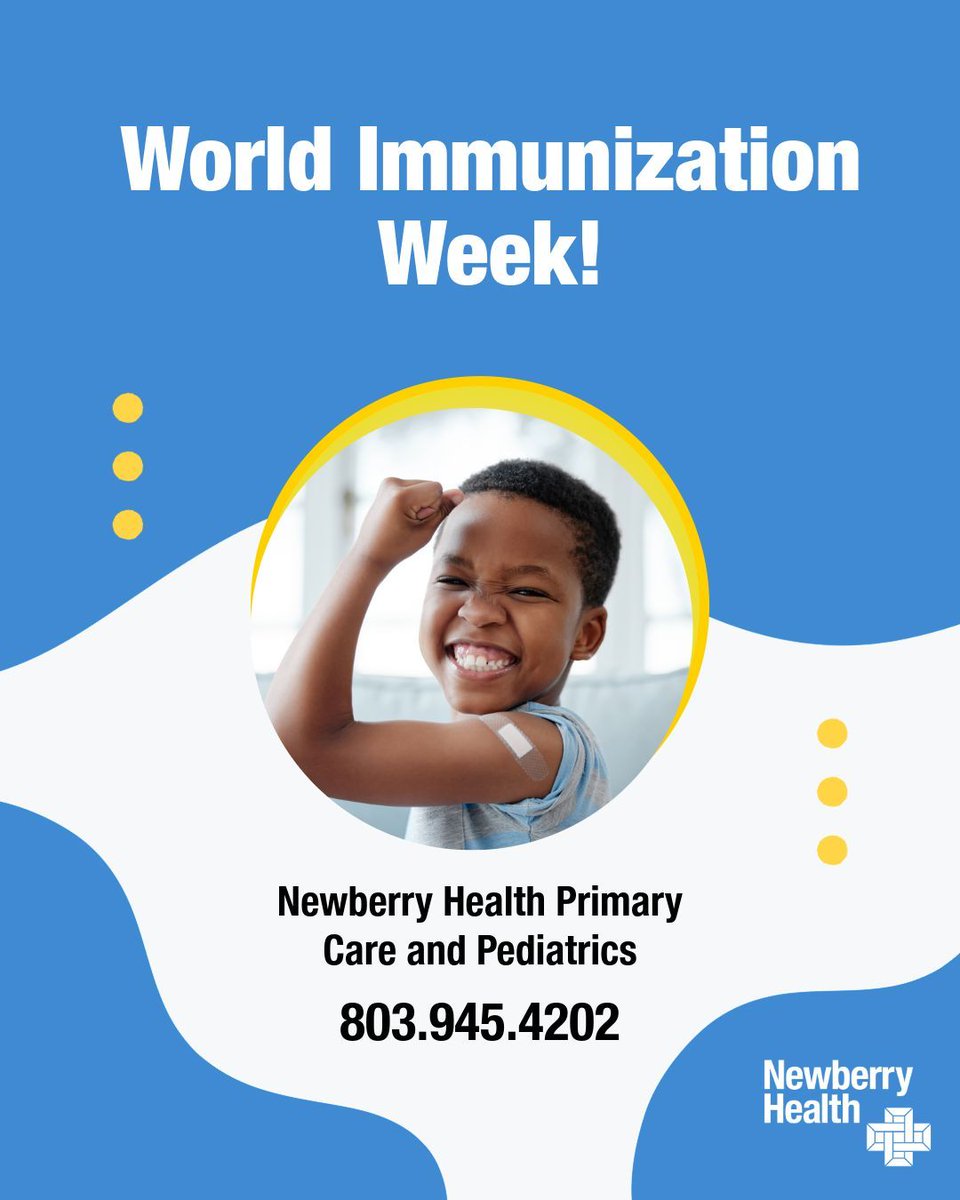 _NewberryHealth's tweet photo. This World Immunization Week, we’re wrapping our community in a little extra care one shot, one visit, one protected child at a time.

If you have questions about immunizations or need to schedule an appointment, we’re just a phone call away. 💙

https://t.co/Z7wxXfergB https://t.co/1hSy92k870