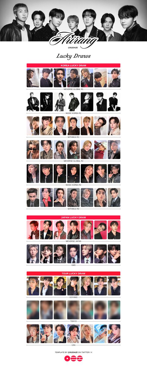 BTS THE 5TH ALBUM PC PHOTOCARD WISHLIST WL TEMPLATE