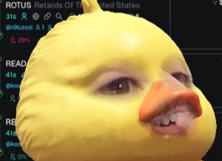 ponzison's tweet photo. just witnessed a grown man cosplaying as a duck while trading newpairs

send a nuke his way please https://t.co/sS4JCEwVIX