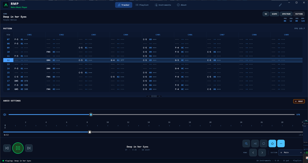 RealTech_VR's tweet photo. Retro Music Player is coming to Apple Devices — and the PC version is nearly ready for the Windows Store.

The anniversary edition brings advanced instrument playback, online search, and multiple display modes inspired by the original 1996 version.

#RetroComputing #Demoscene #MOD #TrackerMusic #Chiptune #Windows11 #IndieDev #GameDev

https://t.co/bf24iaLzW4