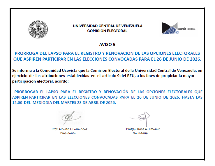 Comisión Electoral UCV tweet media