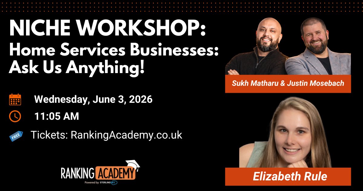 Can't wait! <a href="/rankingacademy/">Ranking Academy</a>'s first virtual conference, "Local Search Summit 2026". rankingacademy.co.uk/local-search-s…

Tix: $99

#localseo #localu #rankingacademy