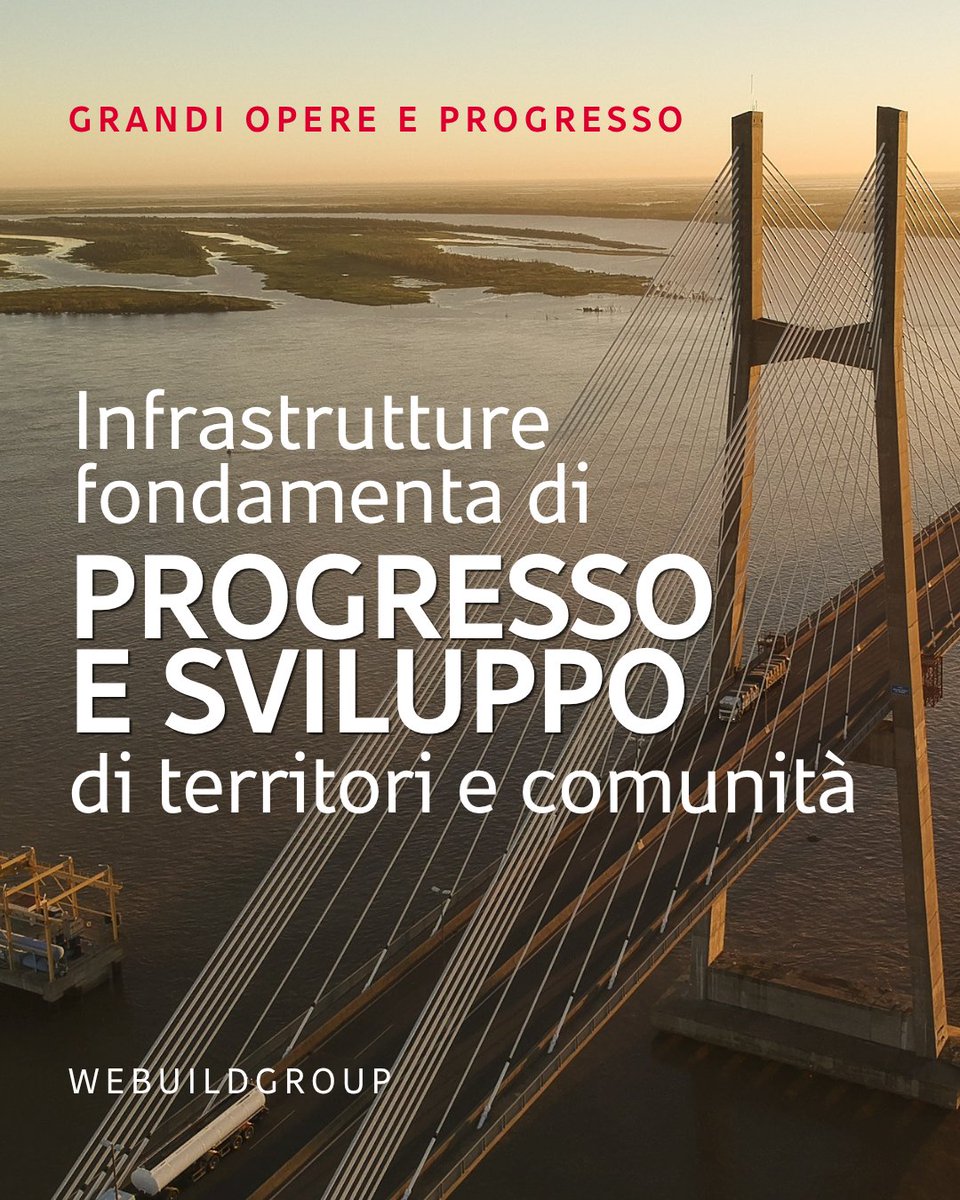 Webuild_Group's tweet image. 🏗️Costruire #infrastrutture non significa solo trasformare acciaio e cemento. Significa gettare le fondamenta per lo sviluppo socio-economico e culturale di territori e comunità.

Le infrastrutture sono il segno tangibile del #progresso di un Paese: uniscono territori, generano