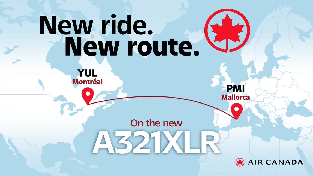 aviopulse's tweet photo. @AirCanada gets its first @Airbus A321-Neo(XLR). Registered as C-GXLR.
It will be used between Montréal(YUL) and Mallorca(PMI) as the first services from June. Total order of 30 #XLR aircraft will get up to 10 jets in 2026.

#aircanada #airbus #A321neo #avgeek #aviation #canada https://t.co/H927h3fWBD
