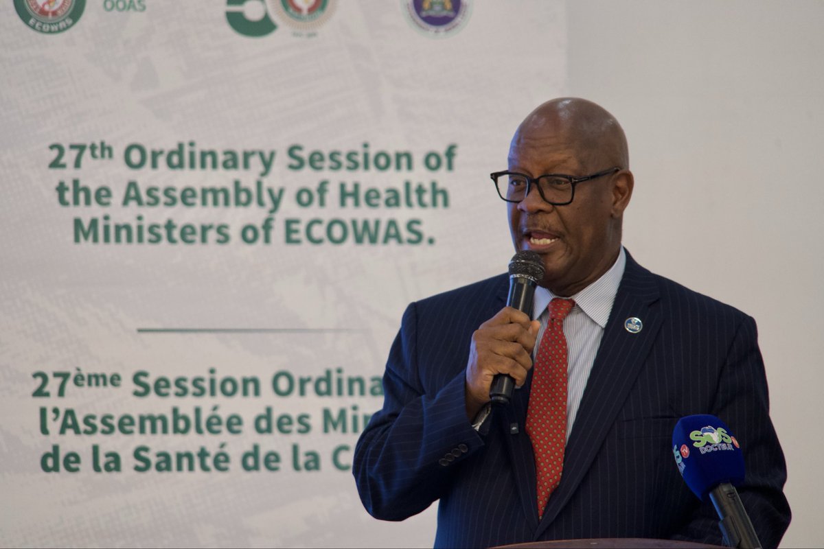 mohs_sl's tweet photo. “West Africa has everything it needs to end preventable deaths. This assembly is where that work begins…” This was how Chair of the Assembly of Health Ministers of #ECOWAS, @DembyAustin welcomed his colleagues as @dsengeh officially opened this year’s #AHMS2026. https://t.co/wQjqW1HgM7