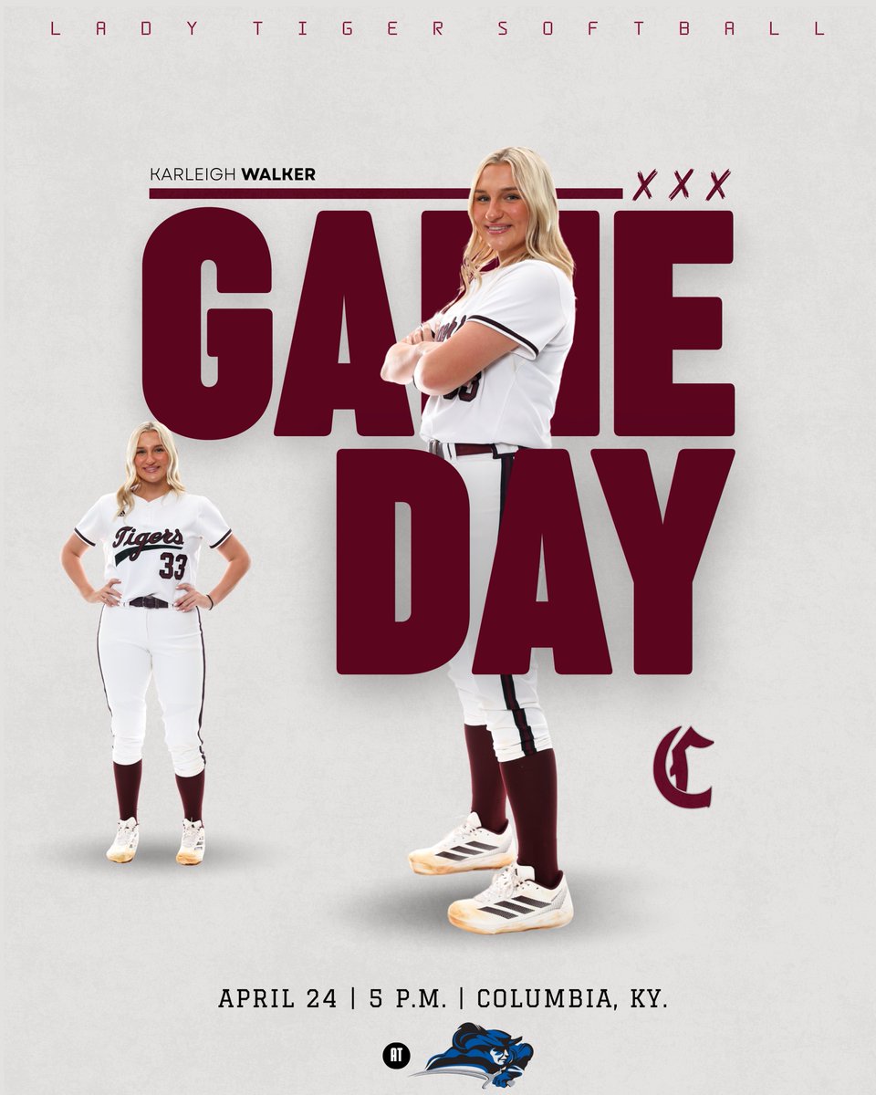 CVilleLTS's tweet photo. GAME DAY | The (RV) Lady Tigers are battling the #11 Lindsey Wilson Blue Raiders to close out to finish the three-game series and close out the regular season!

📍Columbia, Kentucky
🆚 @LWUsoftball
⏰ 5 p.m. ET
📺 https://t.co/0gUQ6VuHe7
📊 https://t.co/H7mjcLWMP7
#️⃣ #TigerUp https://t.co/hlMxyxH5zG