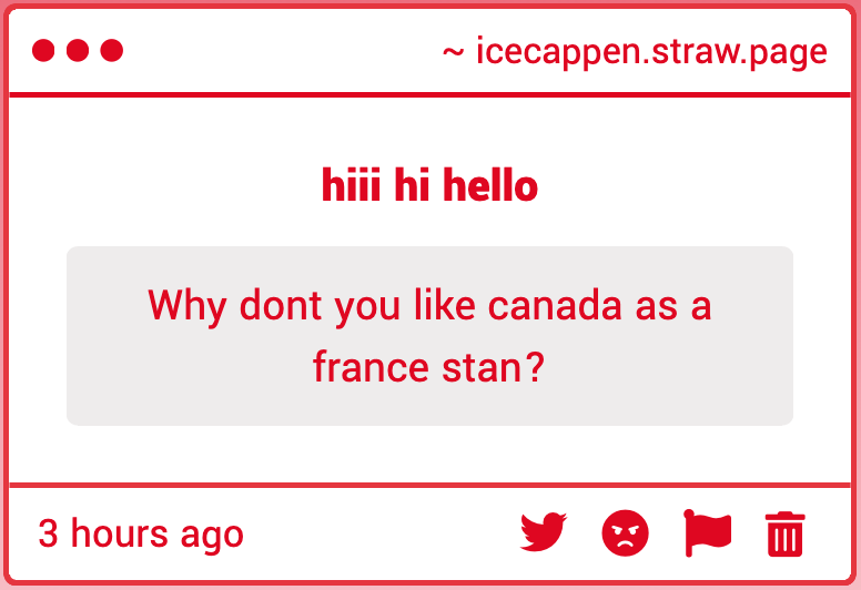 its bc i think he's boring. thats literally it. i dislike japan for the same reason. i love france enough that making canada interact with him makes me find him slightly more interesting by association. maybe dislike is a strong word i just dont care about him at all