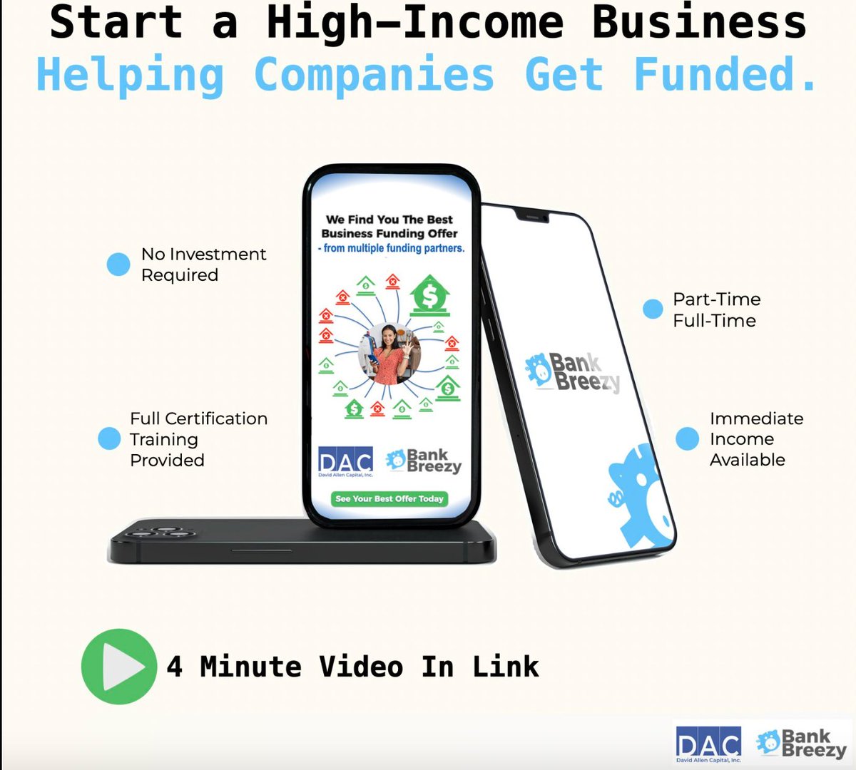 LB_IndAssociate's tweet photo. 🔥This Is For People Who Help United States Small Businesses Grow!🔥

Is your primary focus on helping the small business community expand, and be more successful?🚀🤔

Are you looking for a way to enhance your income stream?🌊💵

If so, then this is the perfect complement to your current stream of income!!!🤝

This Business Opportunity provides the ability to earn leveraged income, residual income, and bonuses!!!

According to a June 2025, Small Business Administration (SBA) report, there are more than 36 million small businesses in the United States.🇺🇸

New Advocacy Report Shows the Number of Small Businesses in the U.S. Exceeds 36 million
https://t.co/HkDufEuMLQ

🚨Did you know that only about 10% of small businesses qualify for bank loans?🏦

So what about the other 90% of businesses?🤔

They still have a need for funding!!!💰💵💰

That’s where David Allen Capital can help!👏🏽

David Allen Capital (DAC), through the BankBreezy™ Platform, provides different types of revenue based funding options!🏦💵

No collateral needed!!!🚫🏘

One Application = Best Offer From Top Providers!!!🎉

So what does that mean for you?🤔

Approximately 9 million of the 36 million businesses mentioned above can qualify for REVENUE BASED FUNDING!!!🧾💵

You simply refer small businesses to your, "FREE," David Allen Capital (DAC) funding website!📱💻

✅Our experts take over - you get out of the way...and you get PAID when they are funded!!!💰💰💰

It's that SIMPLE!!!🎉

Build a TEAM...Generate LEVERAGED INCOME!!!💰💰 

It’s FREE to get started!!!🆓

Take Advantage of This Opportunity Now!!!
https://t.co/eOOexeza1k