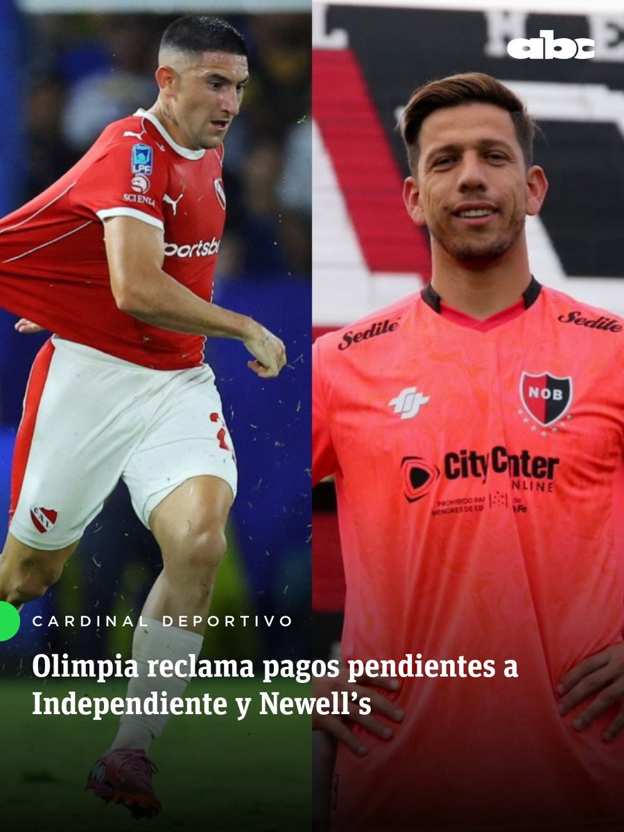 #CardinalDeportivo | INFORMA CHIPI VERA 🚨

La deuda de Independiente con Olimpia por Facundo Zabala asciende a 1.150.000 dólares más intereses (segunda cuota). La tercera cuota vence en junio 💰

Newell’s entregó a Olimpia cheques sin fondo por el pase de Juan Espínola ⚠️

🚨EN