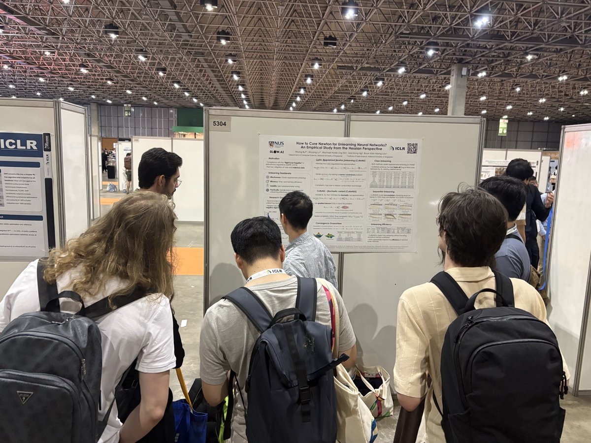 bryanklow's tweet photo. 🧵 [6/5] It was nice to know from the industry folks visiting our poster yesterday that #MachineUnlearning has many practical use cases! Also attracted many 2nd order optimization folks looking for use cases, such as unlearning. @lululu0082 https://t.co/V2x1kjg4Vd