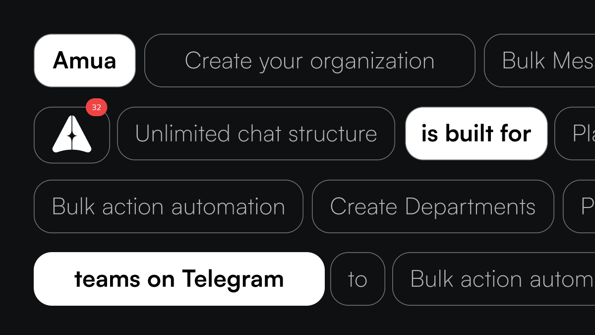 Your work happens in Telegram.  
Your workflow should too.  

Same accounts. Same chats.  Actual infrastructure.