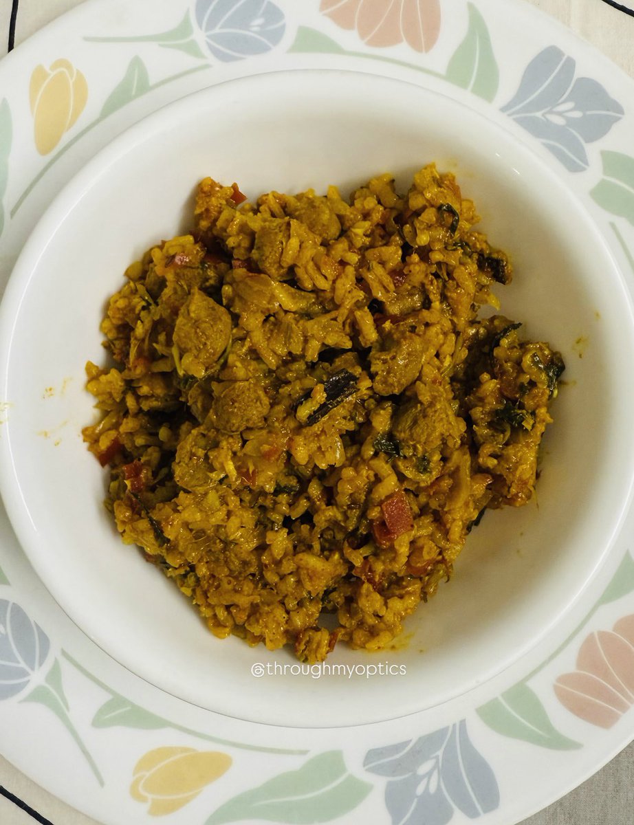 ThroughMyOptics's tweet photo. (Not chicken) soyachunks pulao for dinner! https://t.co/Y3mAgZhViX