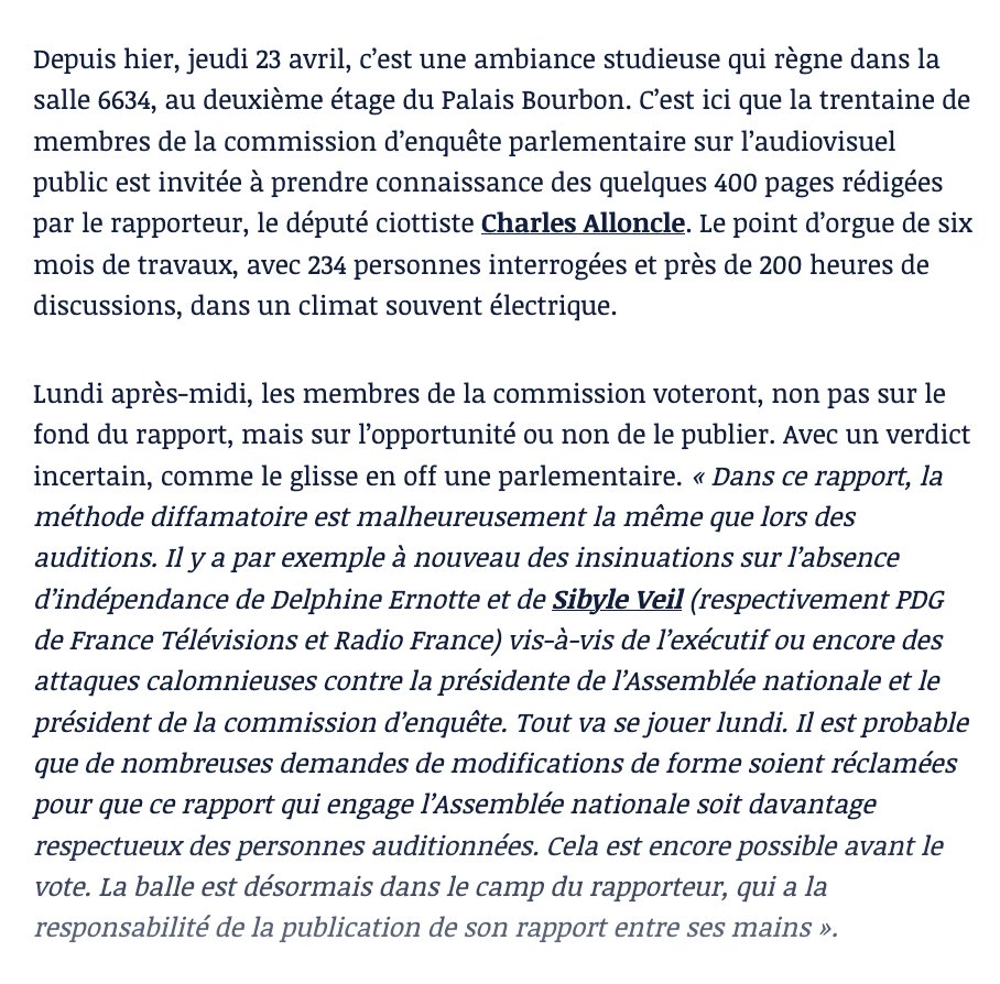 Fusionner France 2 avec France 5, c’est tuer France 5. Une chaîne que l’extrême droite déteste.
Donc, j’espère que lundi, les membres de la commission voteront NON au rapport du rapporteur de Bolloré, Charles Alloncle.