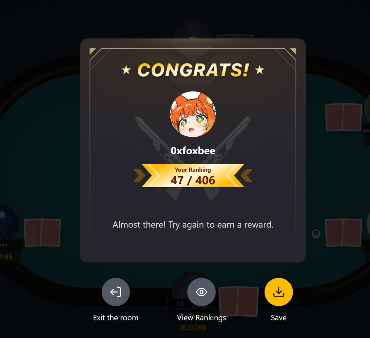 0xfoxbee's tweet photo. Gmic guys!

This week you participated in a poker game, what did you all get? https://t.co/bdb9BKkEQb