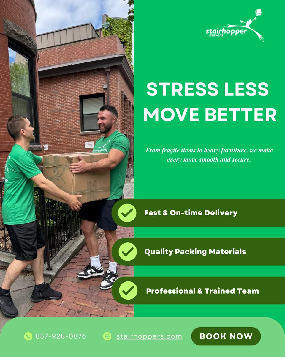 Stairhoppers's tweet image. Because moving should feel exciting, not overwhelming. Let us handle the heavy part. 😊

#SmoothMove #StressLessMoveBetter #MovingDayReady