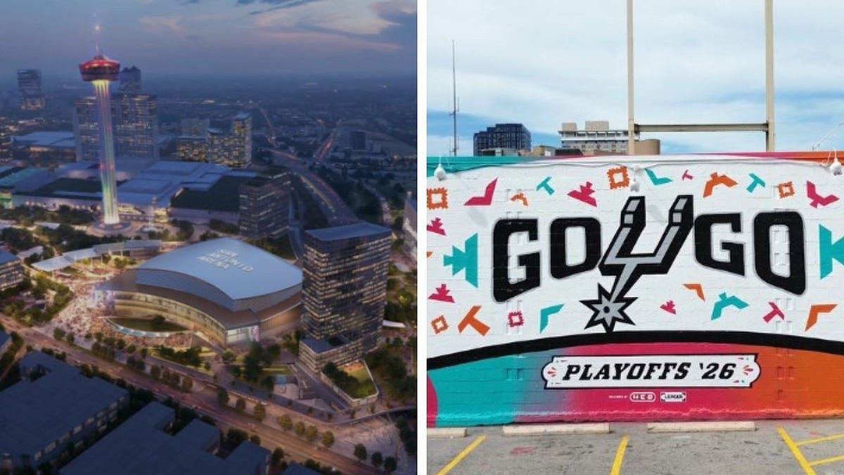 JeffGSpursZone's tweet image. Spurs Sports &amp;amp; Entertainment announces next steps towards new downtown arena; Austin gets into the Spurs playoff spirit with a new mural 

LINK - buff.ly/EbypX0u #porvida #nba #sanantonio #gospursgo /.