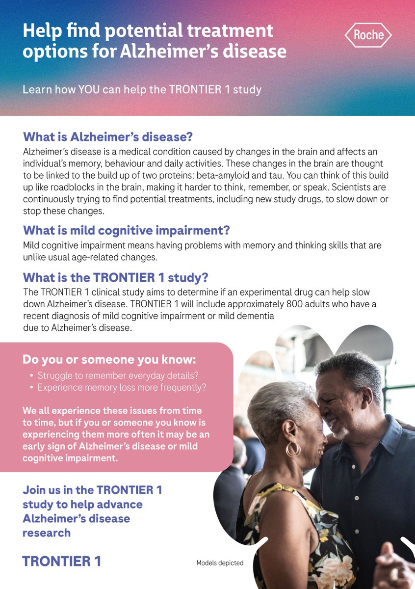 Help find potential treatment option for Alzheimer's disease.  Learn how you can help the TRONTIER 1 study.  Contact us today.  (800) NEW-STUDY | Syrentis.com

#Trontier1Study #Alzheimers #MildCognitiveImpairment #ClinicalTrial #SyrentisClinicalResearch