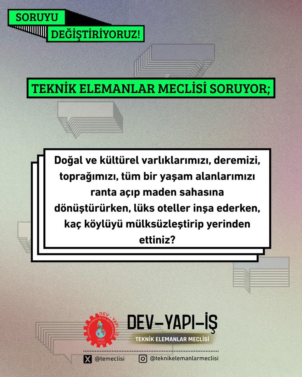 temeclisi's tweet photo. GYODER 20. zirvesi 27-28 Nisan’da Zorlu Center’da.
Siz “büyüme” derken; dereler, ormanlar, tarım alanları talan ediliyor, köylüler yerinden ediliyor.
“Soruyu değiştiriyoruz” diyorlar.
Sorduk!
Cevap verin!
@gyoderonline
#gyoder #gayrimenkulzirvesi #soruyudeğiştirmek https://t.co/8Zt4yxH0cp