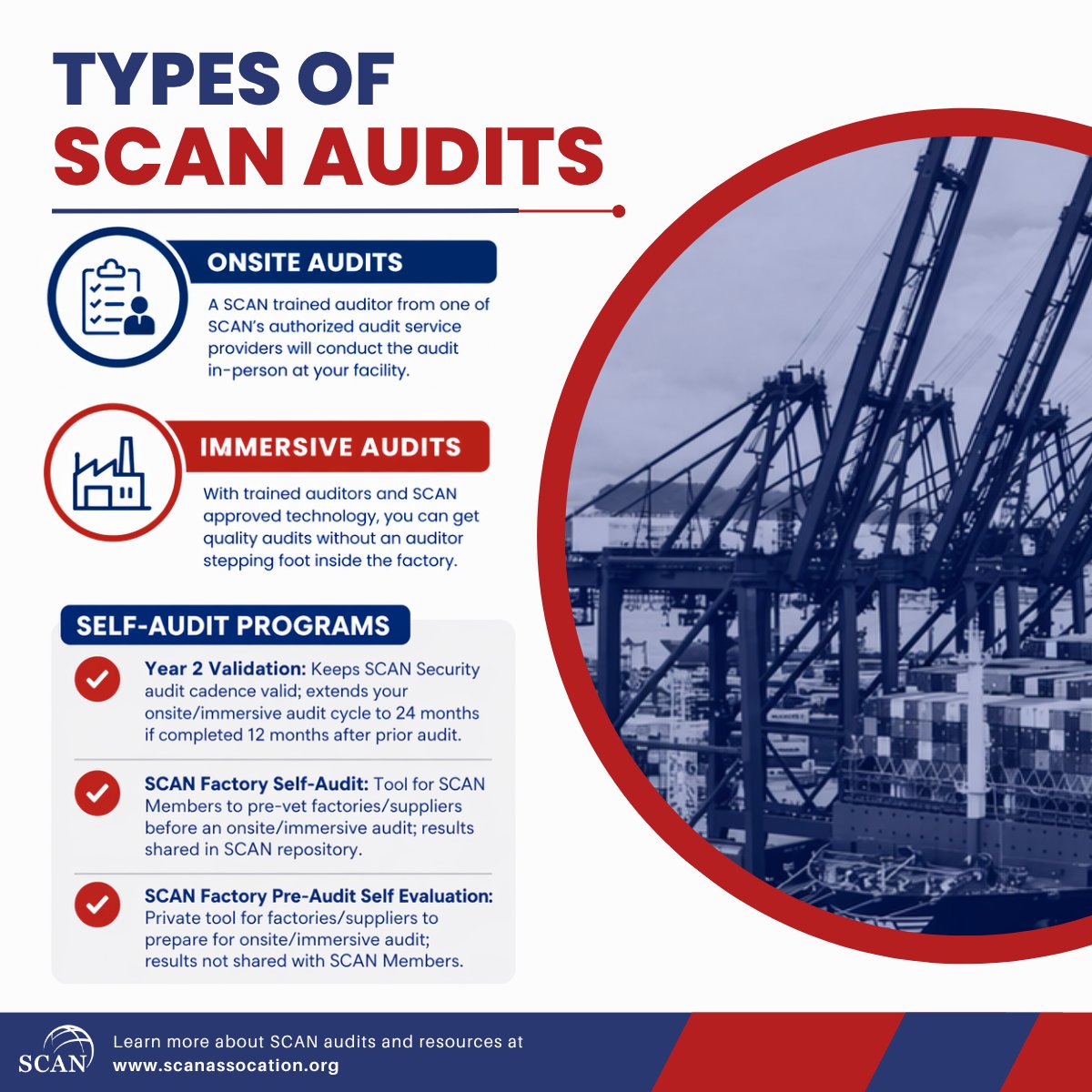 SCANAssociation's tweet photo. Understanding your audit options is key to building a stronger, more secure supply chain.

From onsite to immersive to self-audit programs, SCAN offers flexible solutions designed to meet your needs at every stage.

Learn more at https://t.co/a5vRXEIvdQ

#SCAN #Audit #SupplyChainSecurity #Compliance #RiskManagement #TradeCompliance