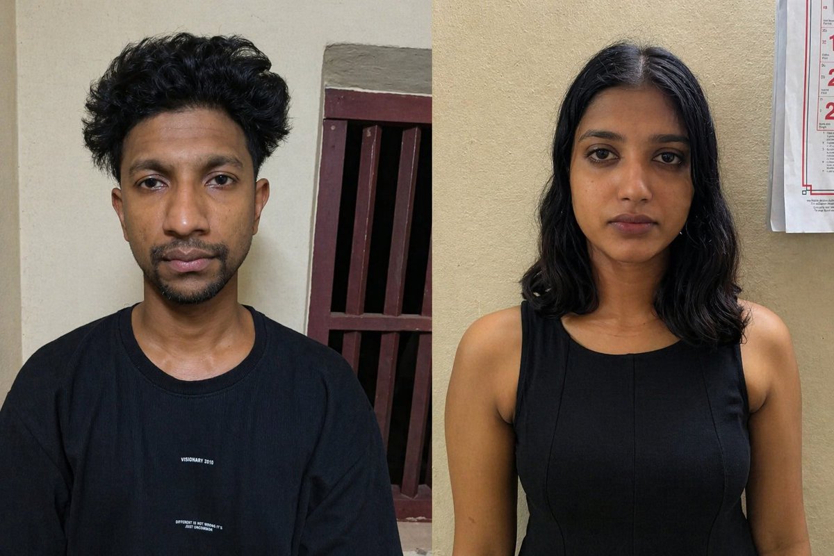 Kozhikode, Kerala

Firoz Moosa and Sheethal Shivadas were arrested with 21 grams of narcotics.

Firoz, 29, was in a live-in relationship with Sheethal, 21.

Why do girls choose ugly drug addict toxic playboys over nice guys?

Will you marry a girl like her?