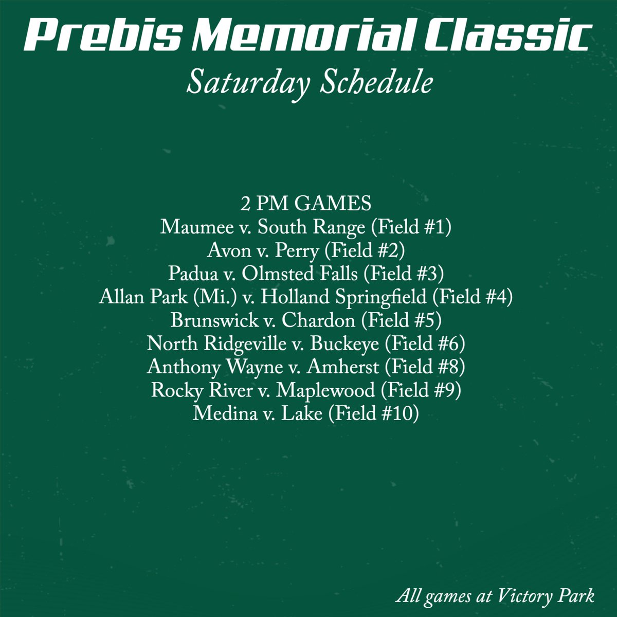 Prebis Memorial Classic this weekend 🥎🔥
Check out the full schedule + locations and come see some of Ohio’s BEST softball teams compete in year 21 of this event!
