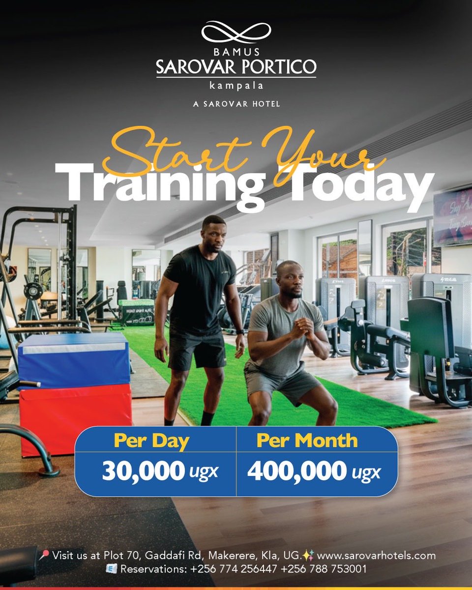 BamusSarovarP's tweet image. Sign up today and take control of your fitness journey.

📍 Visit us at Plot 70, Gaddafi Rd, Makerere, Kla, UG.
✨ Explore more: sarovarhotels.com
☎️Reservations: 0774256447, 0788753001

#viral #sarovarhotel #insights #luxury #explorepage