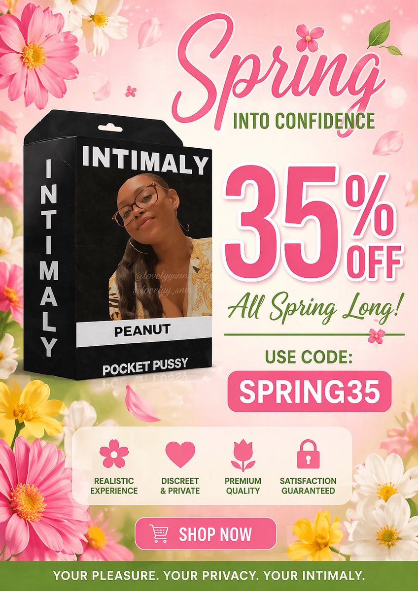 lovelyysnn's tweet photo. Spring into pleasure 💕
Enjoy 35% OFF all season long!
Use code SPRING35 at checkout 🌼
Don’t miss out; treat yourself to my pussy💋 link in my bio 🔗 https://t.co/7RxFsI3aWA