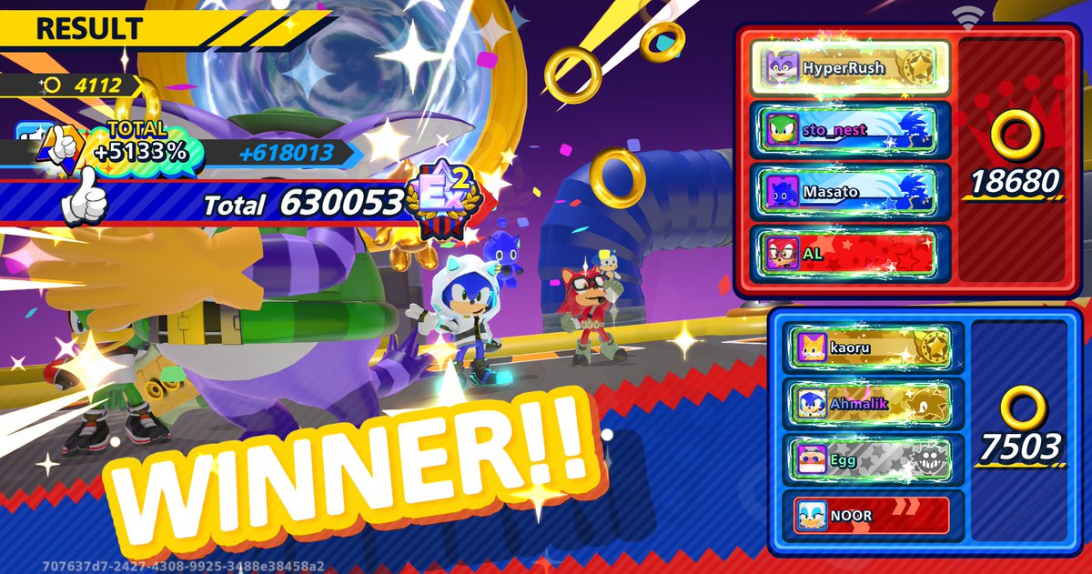 HyperRush999's tweet image. 本日のスクワッドは全勝でした🏆
メンバーが強する💪
ローカルランキング1位がいる相手チームにも勝ったくらい...

メンバー：@sto_nest @ALphard_0303 @heyguys0623 
謎マッチング：@pokemonclup @egg737409952230 

#ソニックランブル
#ソニックランブルパーティ
#SonicRumble
#SonicRumbleParty