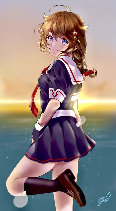 #艦これ13周年 と聞いて… おめでとうございます 前に描いた時雨、置いときます。
