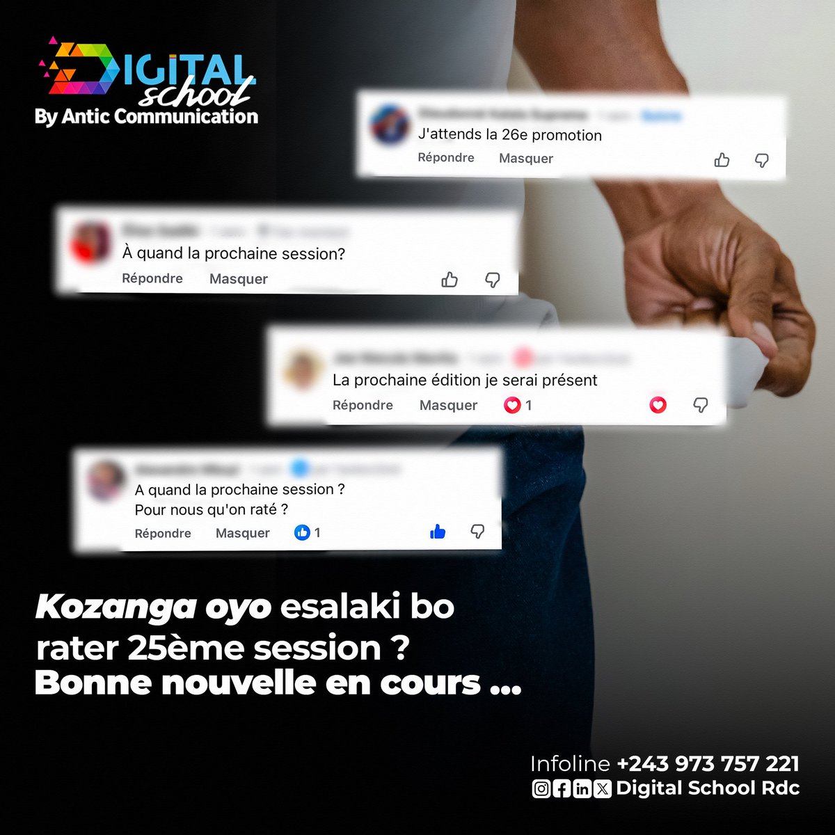 DigitalSch2's tweet photo. Kozanga oyo esalaki o raté 25ème session ?

Une bonne nouvelle arrive! Reste connecté 🙃🔥 https://t.co/7KGxorBUPV