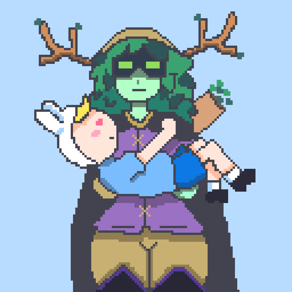 pedroboliv31518's tweet photo. Hechicera cazadora y fin el humano QuQ comisiones abiertas #adventuretime #pixelart #foryou https://t.co/48Fbmba9Wj
