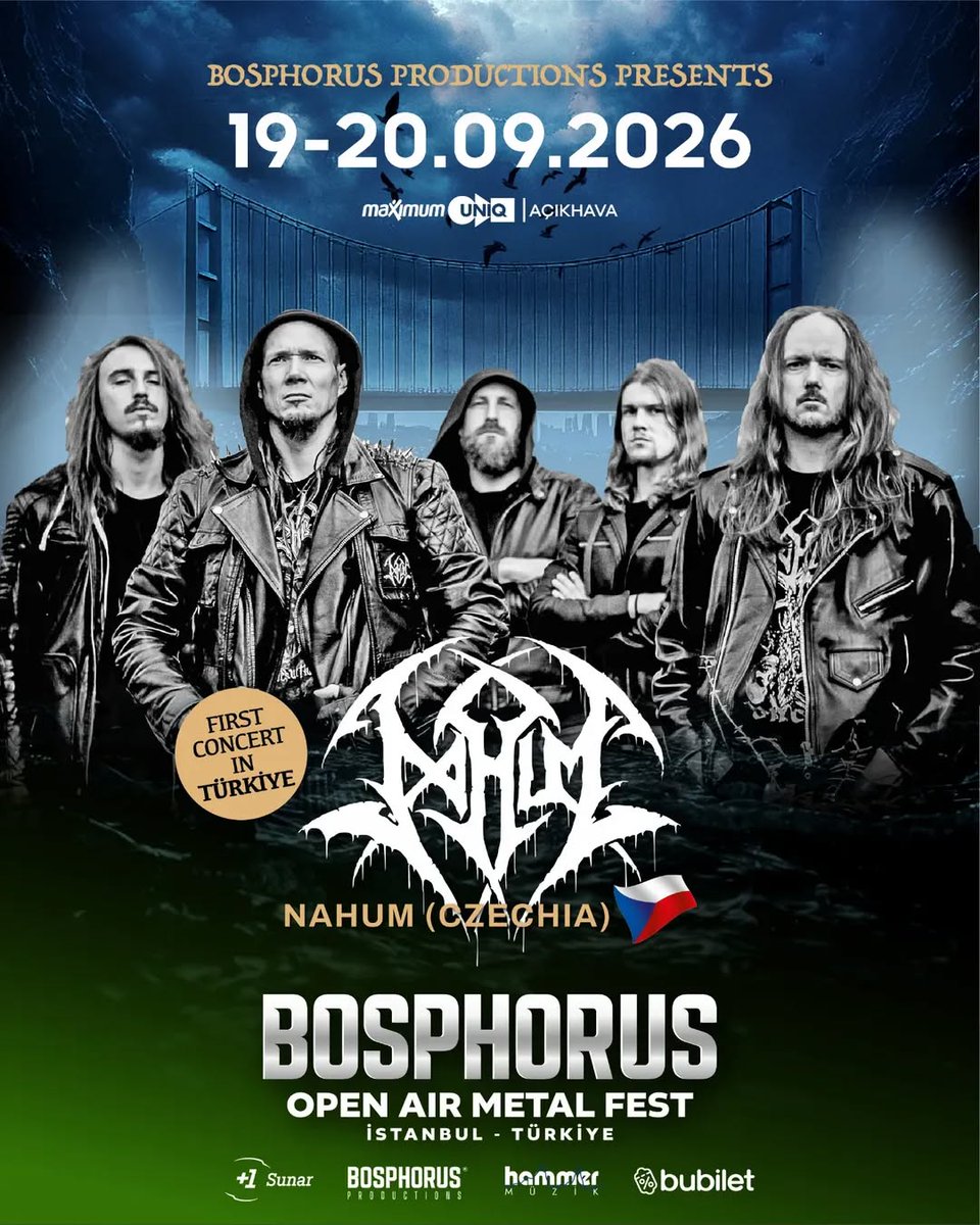 PostMonde's tweet photo. Çek Cumhuriyeti'nden death thrash metal grubu Nahum, bu yıl Bosphorus Open Air Metal Fest sahnesinde ilk İstanbul konserini verecek ⚡ https://t.co/euJhKyeYbO