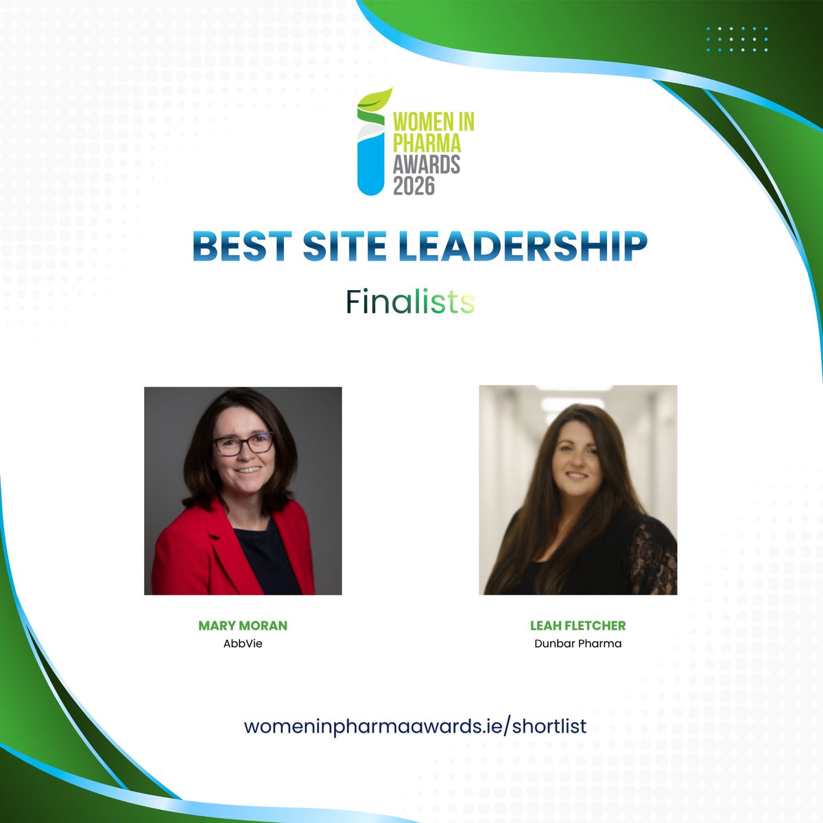 PharmaWomen's tweet photo. With awards night fast approaching, the 2026 Women in Pharma Awards Best Site Leadership finalists have been unveiled! 🌟

Explore the full shortlist at https://t.co/wAmtTzdtH5 and join us on 29 April 2026 at the Crowne Plaza Hotel, Santry! https://t.co/Uppgd7nZHl