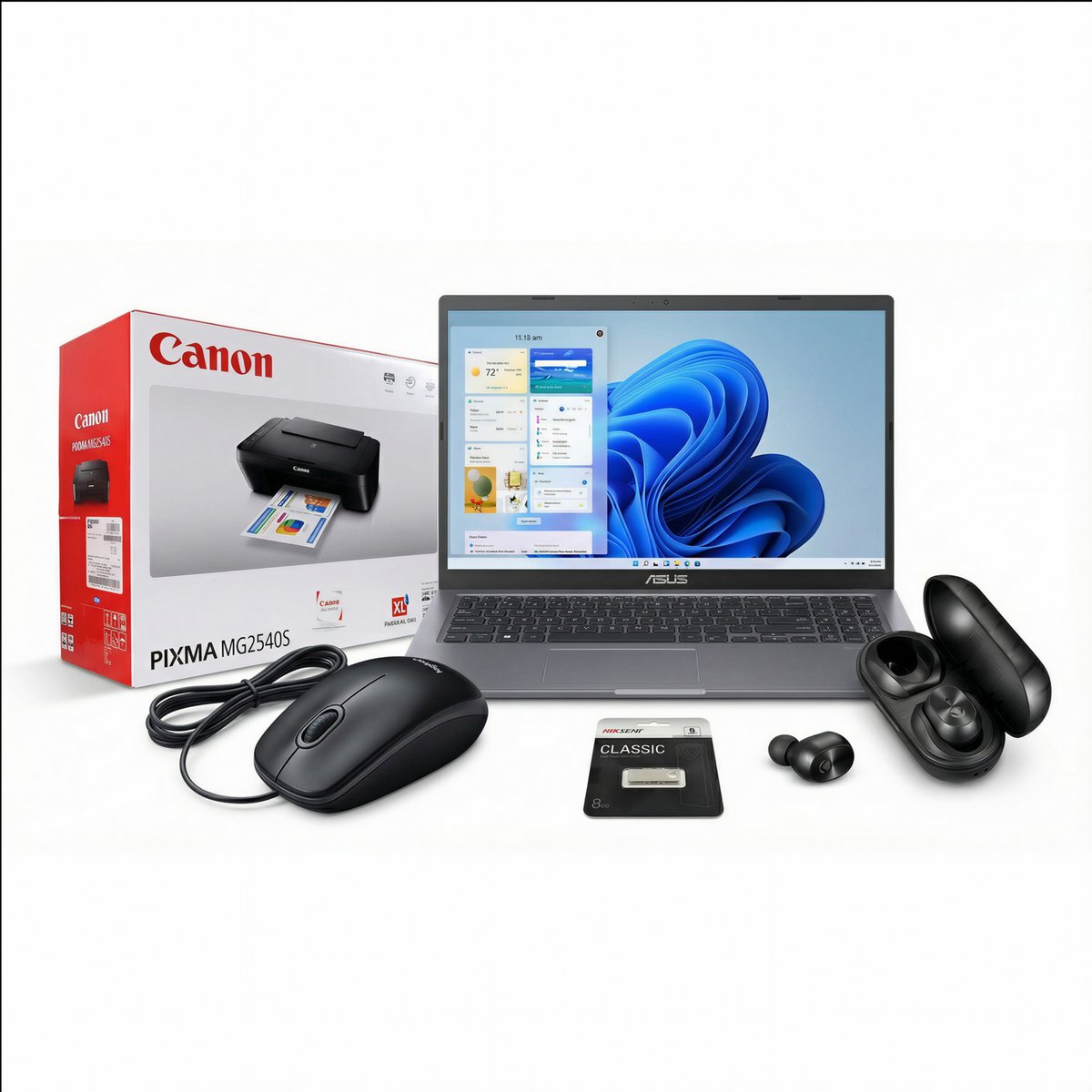 omni_ts's tweet image. Asus X515MA bundle: laptop + printer + mouse + USB + headphones — R5 999. 
8GB RAM, 256GB NVMe, Windows 11, 
Grade A+ with 6-month warranty. 
Only 1 left. Buy now: wix.to/6zJJHY0 #Asus #LaptopDeal #TechSale #OmniTS
