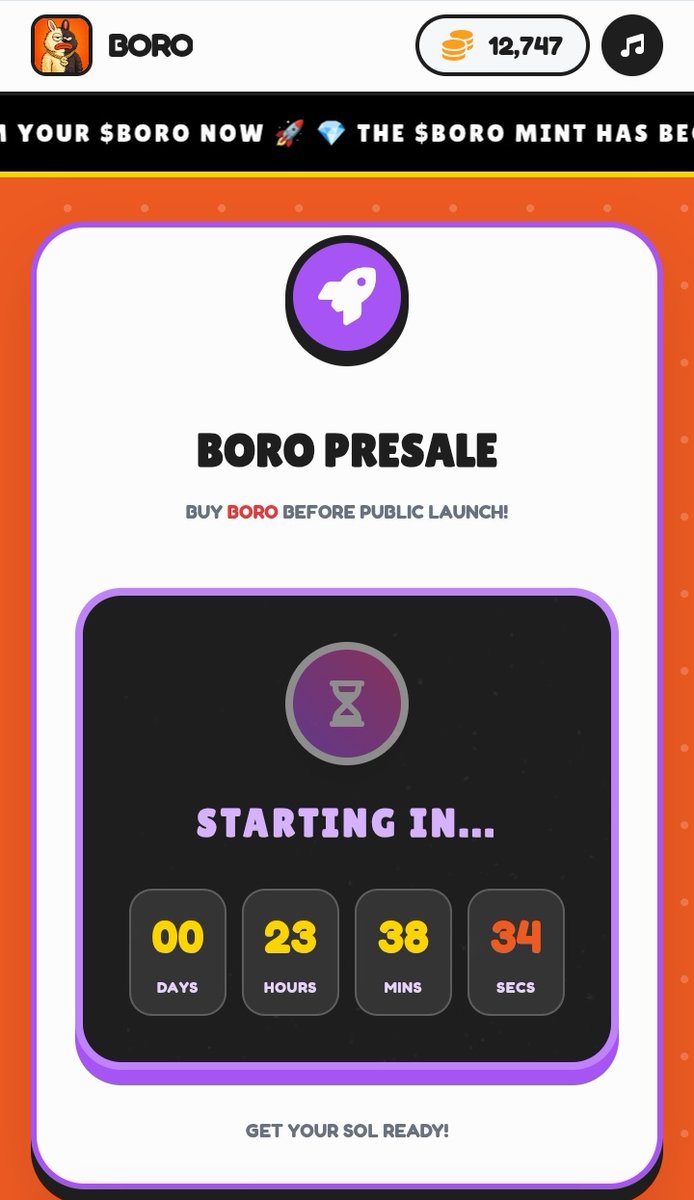 BoroToken's tweet image. 🚀 ONLY 23 HOURS LEFT!

$BORO PRESALE is almost LIVE 🔥
Don’t miss your early entry before public launch 💎

This is where winners get in early 👀

⏳ Time is ticking…
Secure your spot NOW
#BORO #Crypto #Presale #Solana #CryptoLaunch #Web3 #FOMO
