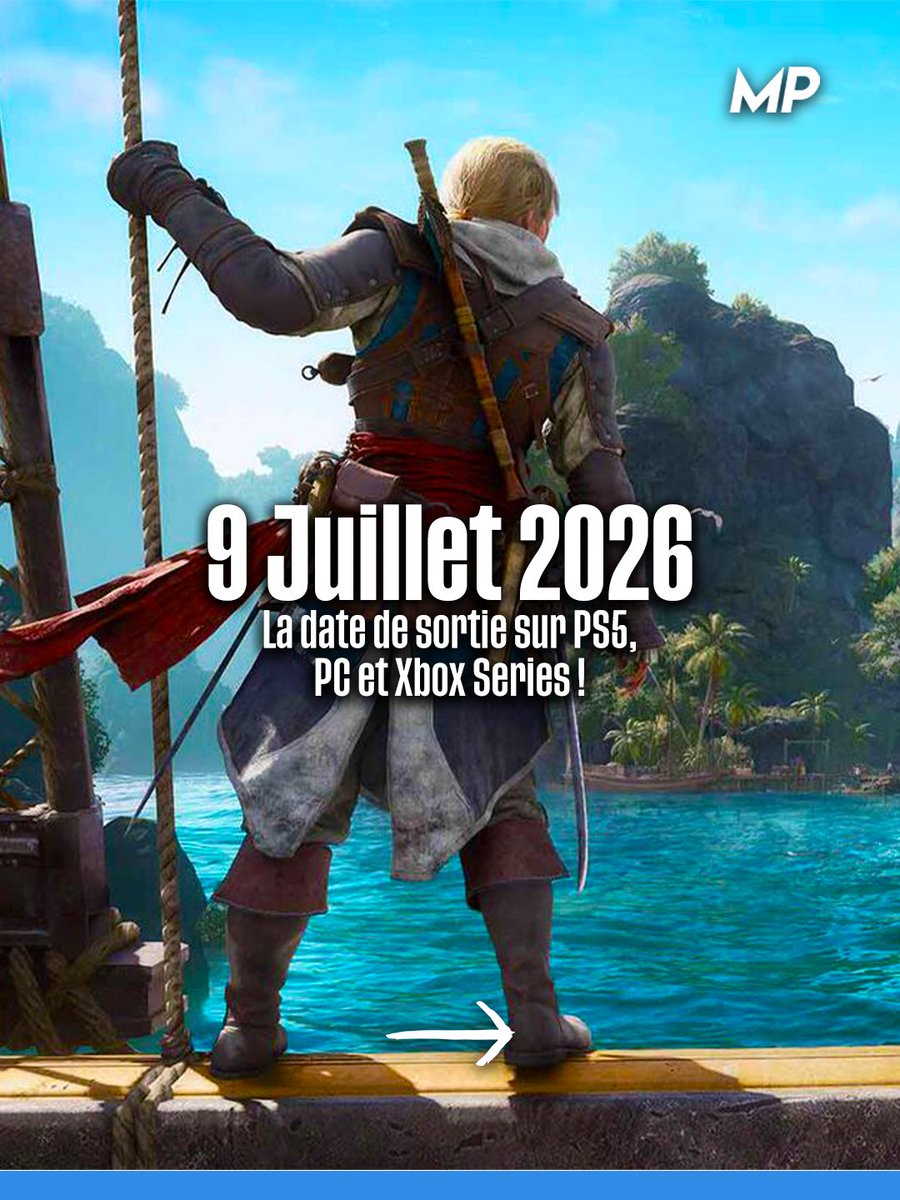 Mielpops67's tweet photo. 🏴‍☠️ Assassin’s Creed Black Flag Resynced a été annoncé hier, voilà tout ce que tu dois savoir :

👉Une sortie prévue le 9 juillet 2026 sur PS5, PC et Xbox Series.

Graphismes améliorés, nouvelles missions, combats retravaillés, gameplay plus fluide et Jackdaw encore plus complet https://t.co/7TWBeNPuk1