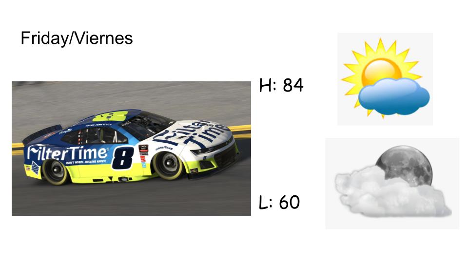 NASCAR48fan_wx's tweet image. WX notes in Talladega: Mostly sunny skies for today

Notas WX en Talladega: Cielos mayormente soleados para hoy
#NASCAR #ALwx