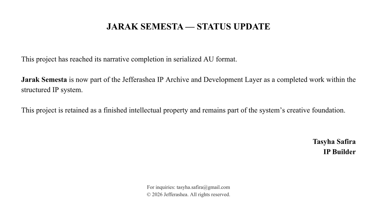 JEFFERASHEA's tweet photo. Official Status Update — Jarak Semesta. https://t.co/AICn5pkZup