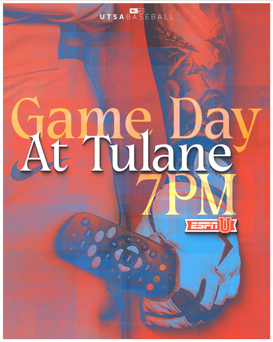 No excuse to not watch 🙂‍↔️

🆚 <a href="/GreenWaveBSB/">Tulane Baseball</a> 
🕖 7:00 PM CT
📍 New Orleans, LA
📊 bit.ly/3OqW0Ln
📺 utsa.pro/4mQg5rc (ESPNU)

#BirdsUp🤙 | #LetsGo210