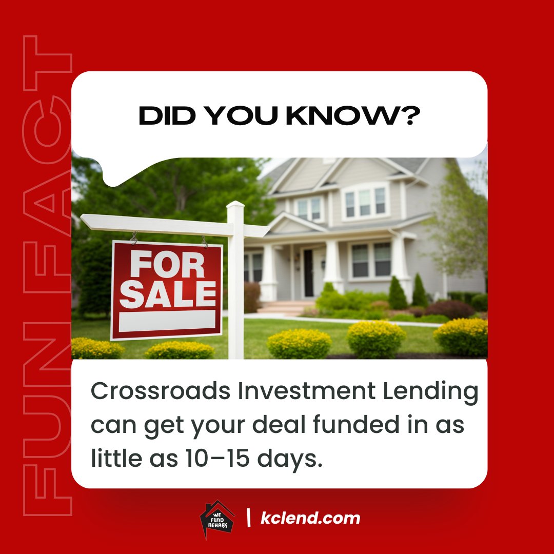 crossroadslend's tweet image. Deals don’t wait—and neither should your funding.
Get financed in as little as 10–15 days with Crossroads Investment Lending.
👉 Visit na2.hubs.ly/H04-MMQ0 and get your next deal moving.

#kc #kansascity #fixandflip #hardmoneyloans #investmentproperty #kcrealestate