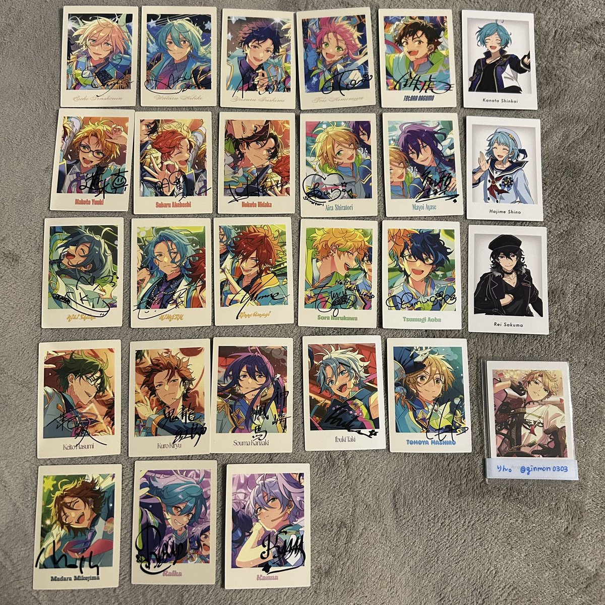 ginmon0303's tweet photo. 【交換】
譲→英智 渉 弓弦 桃李 北斗 スバル 真 鉄虎 奏汰 藍良 マヨイ 燐音 HiMERU ニキ 敬人 維吹 颯馬 紅郎 創 友也 零 斑 つむぎ 宙 カンナ ライカ

求→薫1>夏目1>嵐
※嵐は薫か夏目との同時の交換のみ

あんスタ 10周年 ぱしゃっつ P.A.shots!! 10th Anniversary 特典

↓ https://t.co/YZy5ifOdWk