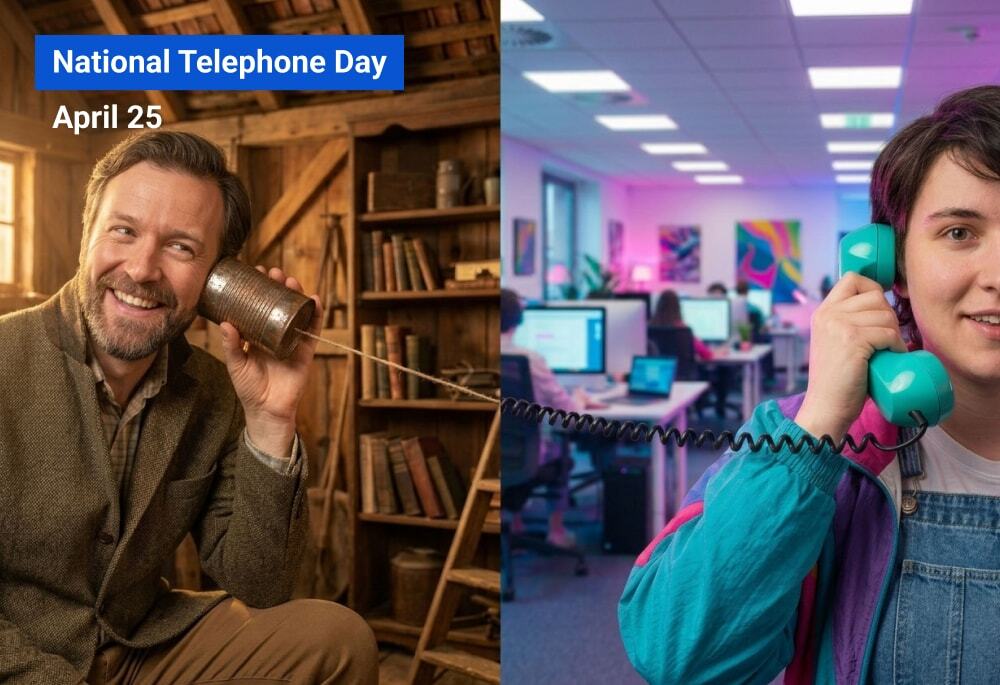 TeleDynamics_TX's tweet image. Tomorrow is National Telephone Day – a reminder of how far telephony has come.

From early sound experiments to VoIP and softphones, communication now connects teams anywhere.

Give someone a call today 📞

#NationalTelephoneDay #VoIP #UC #RemoteWork