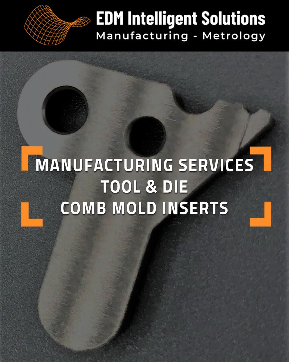 EDMIntSolutions's tweet photo. Precision is in the details. ⚙️

This Comb Mold Insert, crafted from hardened tool steel, hits strict +\- 0.0005'' tolerances via Wire EDM, Sinker EDM, and Precision Grinding. All verified in-house with our advanced 3D Metrology.

https://t.co/gkZ3bm0qU2 https://t.co/7Iiqn7IKIz