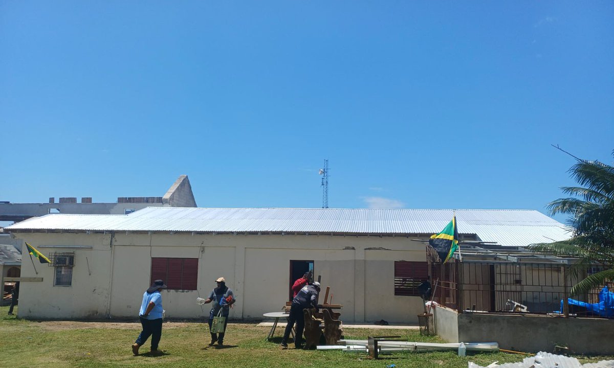 MCCAmethodist's tweet photo. After Hurricane Melissa, hope is rising again at Black River Church. A team from the Methodist Church in Puerto Rico is re-roofing the Church Hall and Office, bringing strength to the community. The MCCA deeply appreciates this service, partnership, and love. https://t.co/pHqrf4uUTB