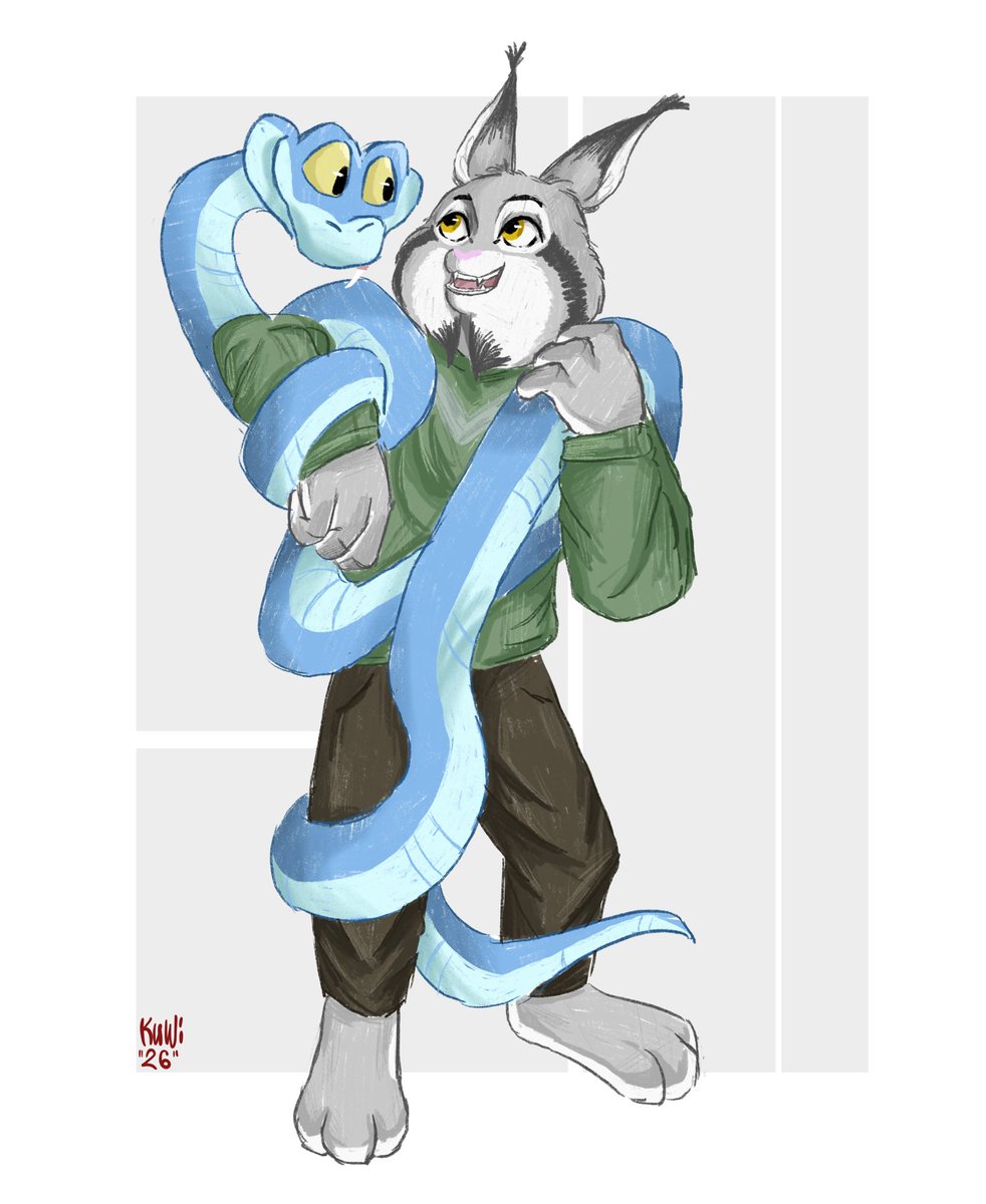 Kuwi01's tweet photo. 🐱🐍#Zootopia #Zootopia2 #Pawbert #PawbertLynxley #GaryDeSnake https://t.co/48auSPSfnw