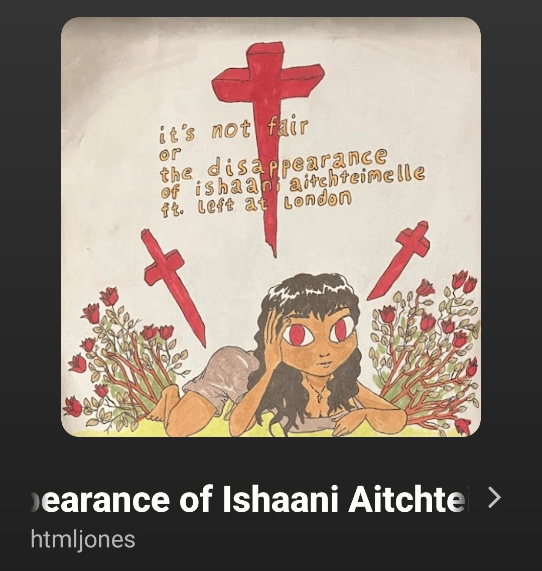 Legal obligation to listen to this track. Be here for the <a href="/htmljones/">the melancholy of ishaani aitchteimelle LP 29.5.26</a> blow up before you have to larp it in 3 years
