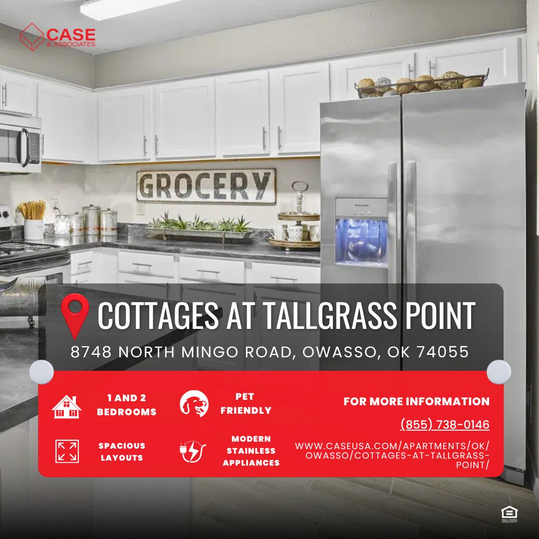 Cottages at Tallgrass Point in Owasso offers an elegant living experience shaped by thoughtful design and modern comfort 🏡✨

From the opulent lobby that welcomes you in to open-concept one- and two-bedroom floor plans, each space is crafted with attention to detail. Designer...