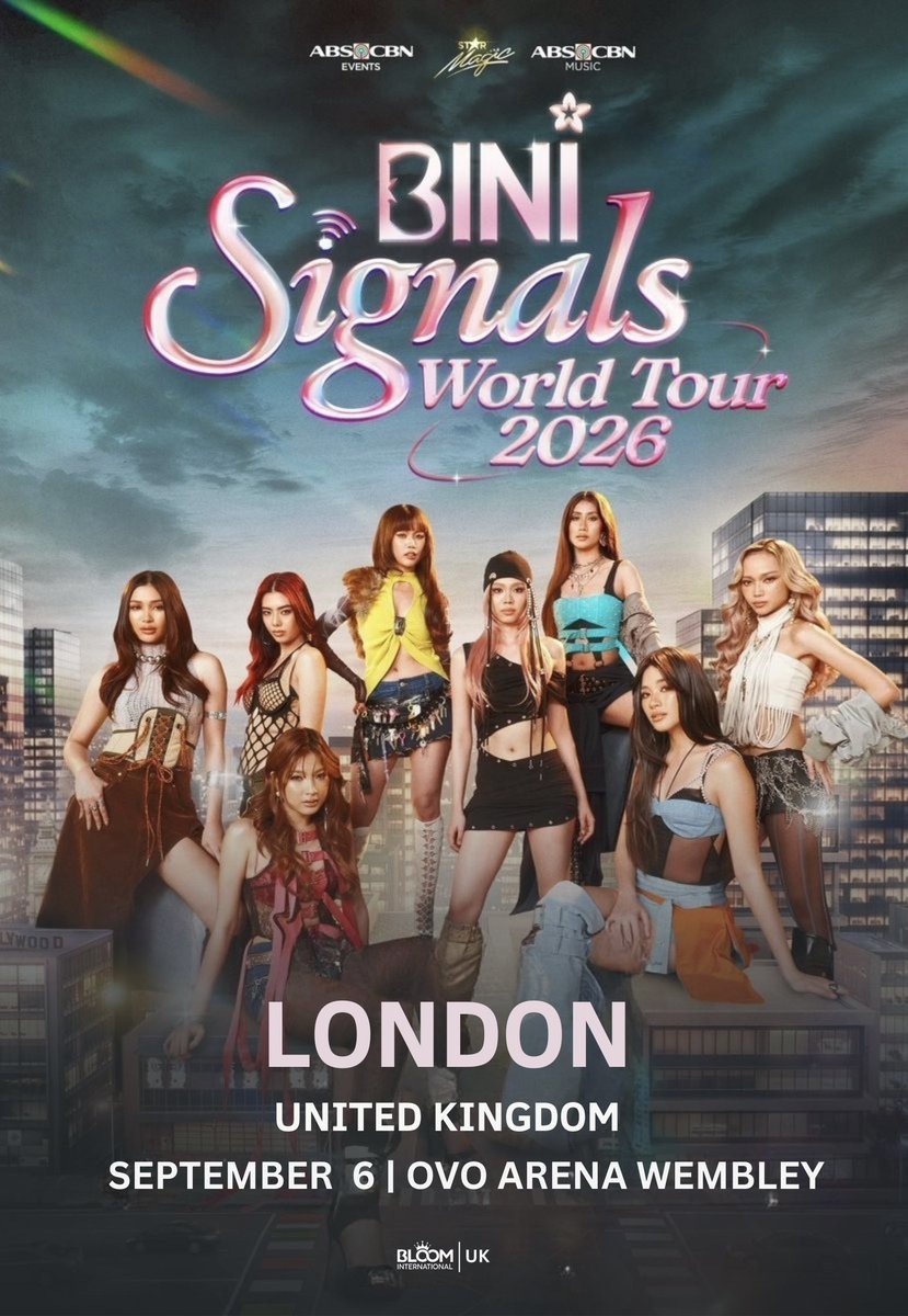 SIGNAL Detected: LONDON 📶

BINI will be coming back to OVO ARENA WEMBLEY this SEPT 06, 2026 for their WORLD TOUR 🏟️

🎟️Don't forget to grab your tickets
 
Ticketmaster:
🔗ticketmaster.co.uk/bini-signals-w…

📍Artist Presale 
May 11 | 10:00 BST

📍O2 Priority
May 13 | 10:00 BST

📍Live